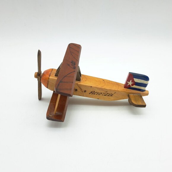 Wooden Biplane Model -Cuba - Picture 5 of 11